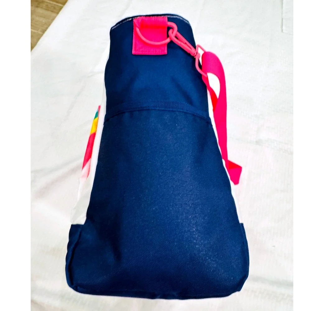 Packed Party Rainbow Tote Bag Duffel Weekender Pink Navy Shoulder Strap Preppy